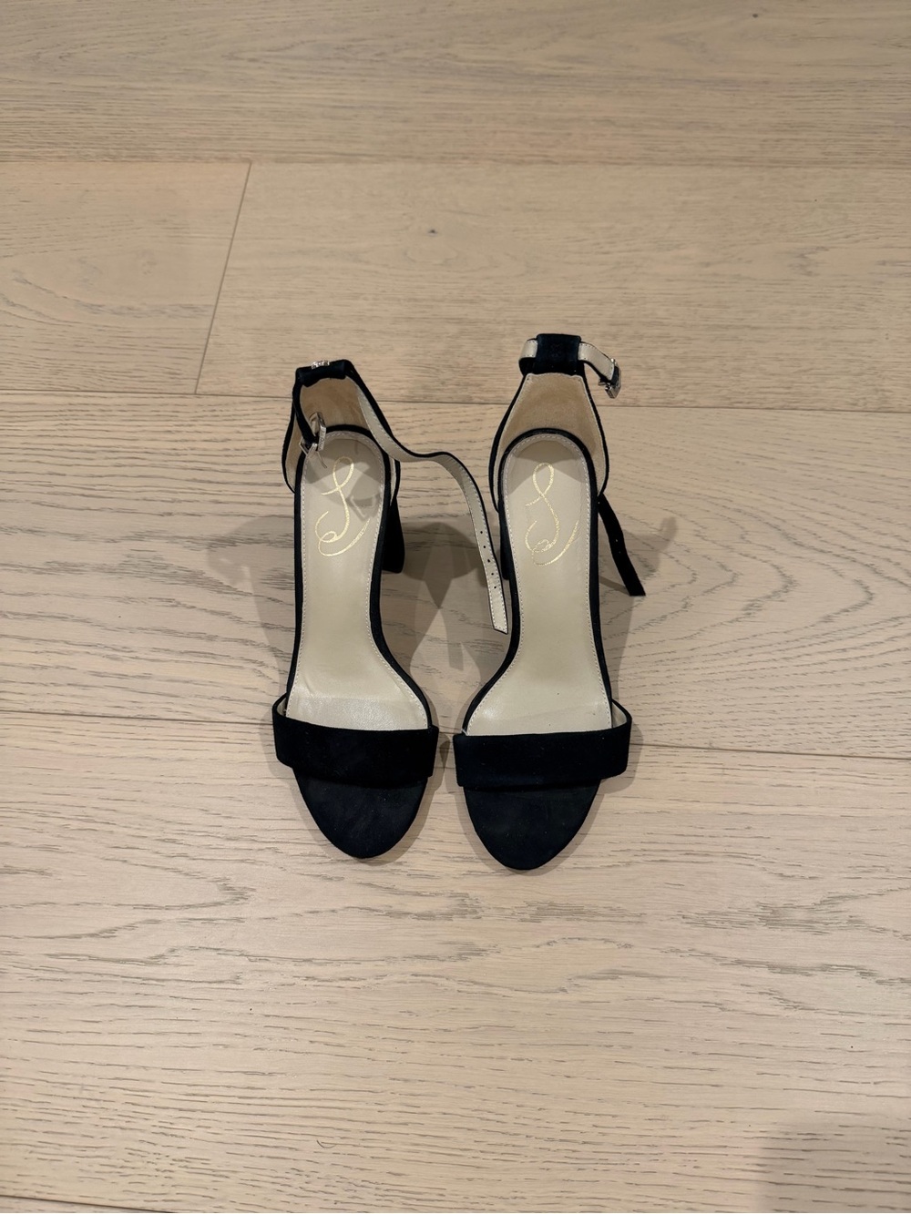 Black Suede Ankle-Strap Women's Sandals